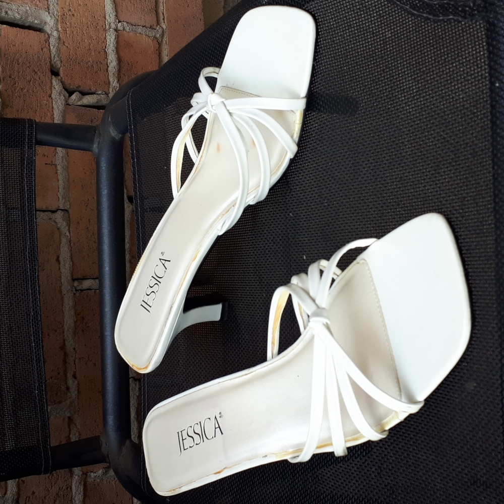 Size 8 Jessica Heeled Slides Squared Toe
